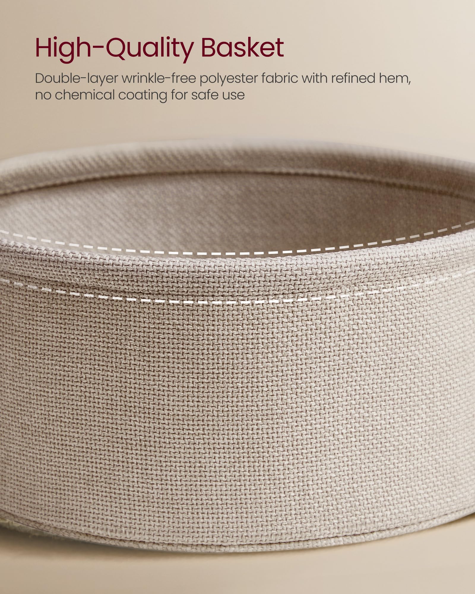 VASAGLE LILEA storage basket keeps items organized and easy to reach.