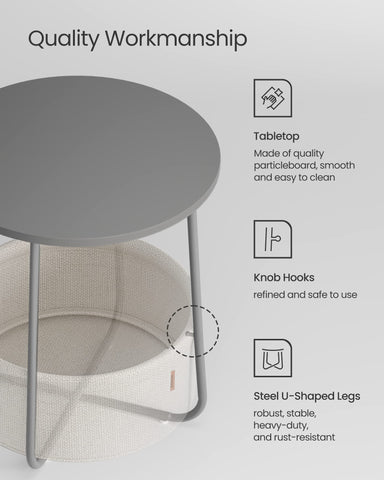 VASAGLE LILEA end table frame and feet detail for floor protection