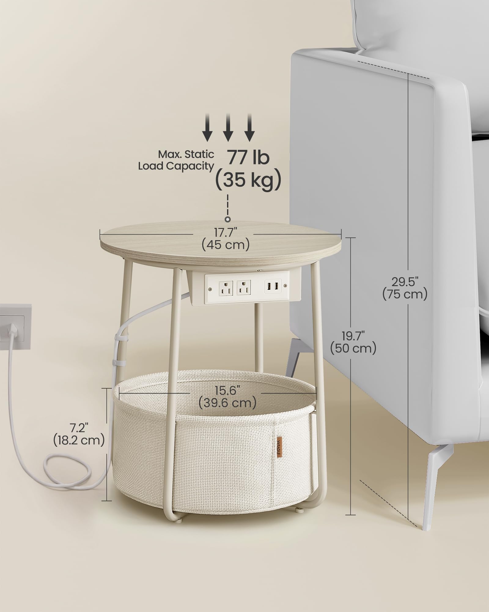 Sturdy one-piece steel legs provide solid support for daily use