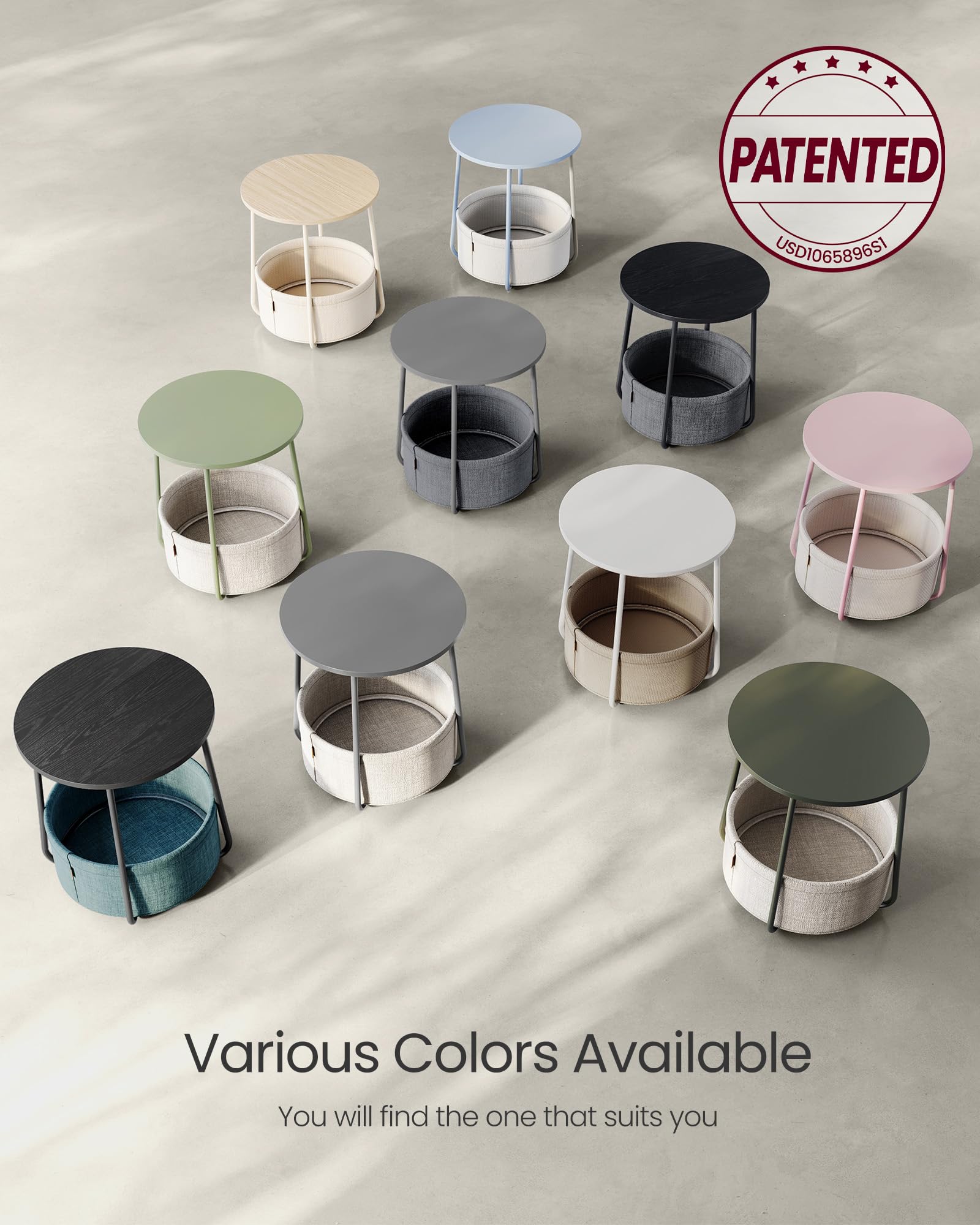 VASAGLE LILEA versatile end table for bedrooms or living rooms.