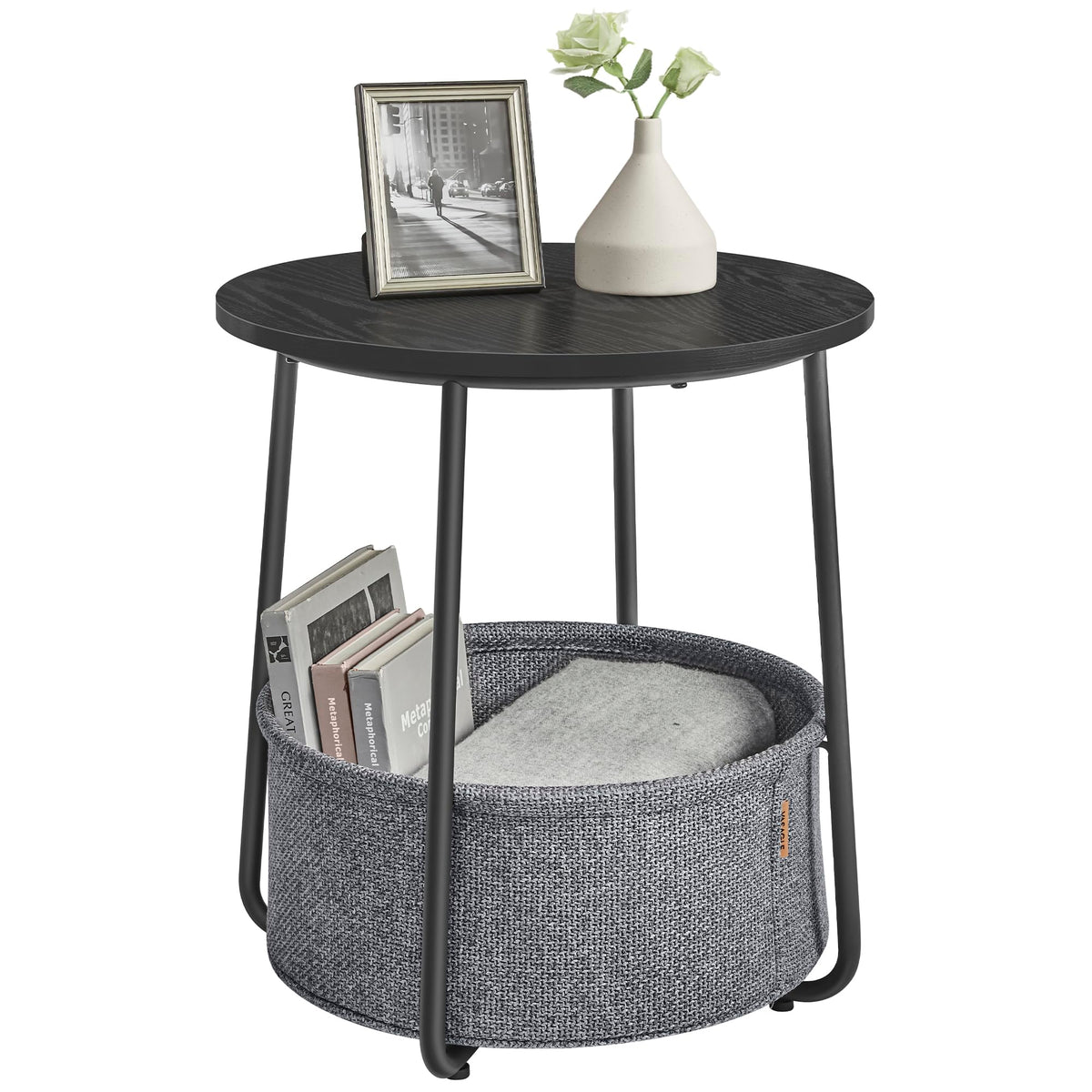 VASAGLE LILEA round side table for compact storage