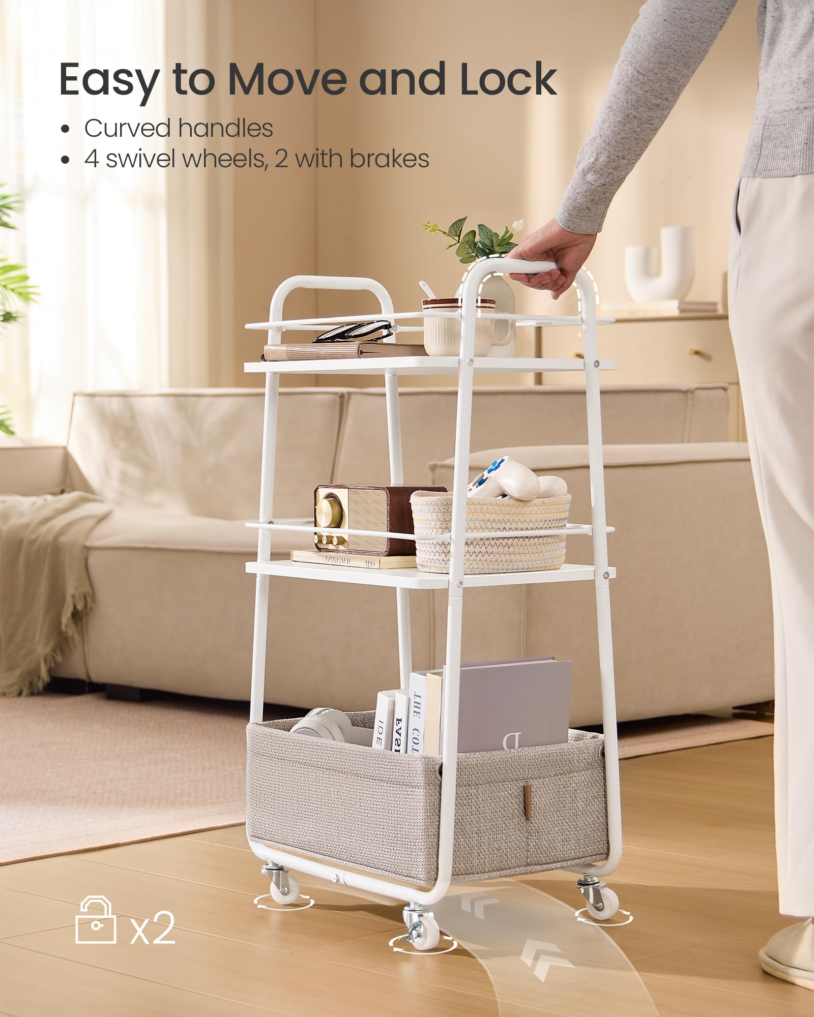 VASAGLE LILEA side-table storage use beside sofa or bed.