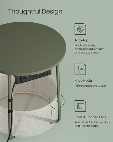 VASAGLE LILEA space-saving design fits beside sofa or bed