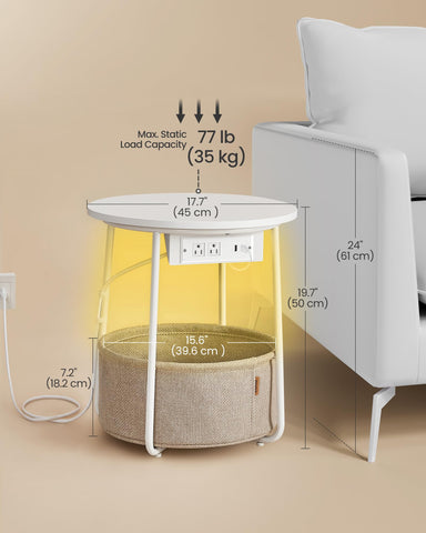 VASAGLE LILEA sturdy U-shaped legs stabilize the table on uneven floors