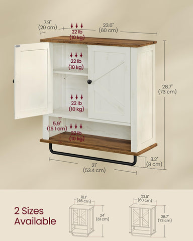 VASAGLE LIRY cabinet compact dimensions and simple assembly for quick setup.