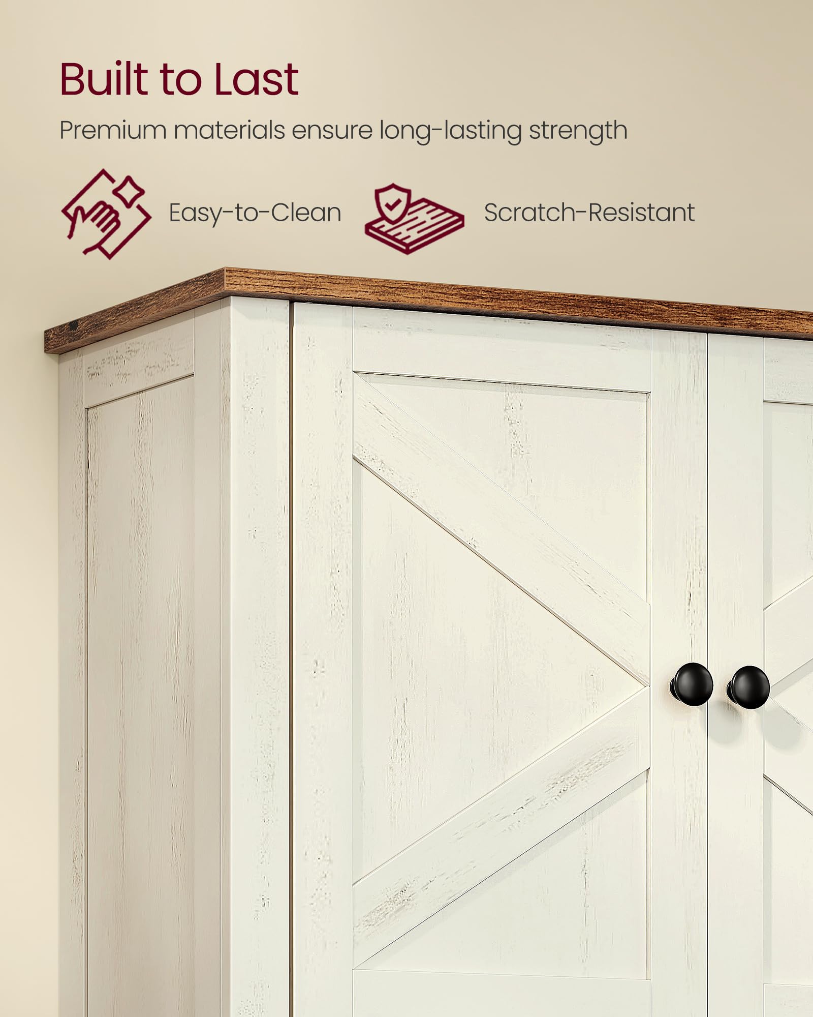 VASAGLE LIRY cabinet four hooks organize toiletries neatly.