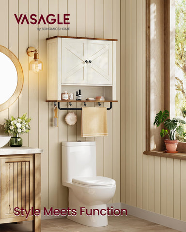 VASAGLE LIRY cabinet open compartment keeps daily essentials within easy reach.