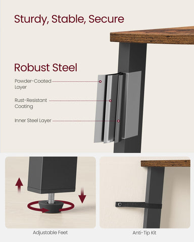 VASAGLE living room display shelf provides versatile storage and visual balance.