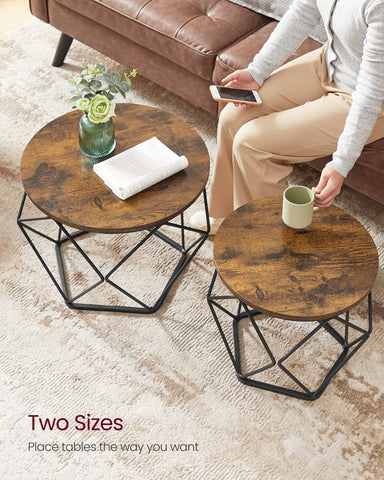 VASAGLE living room setup showing versatile placement beside sofa.