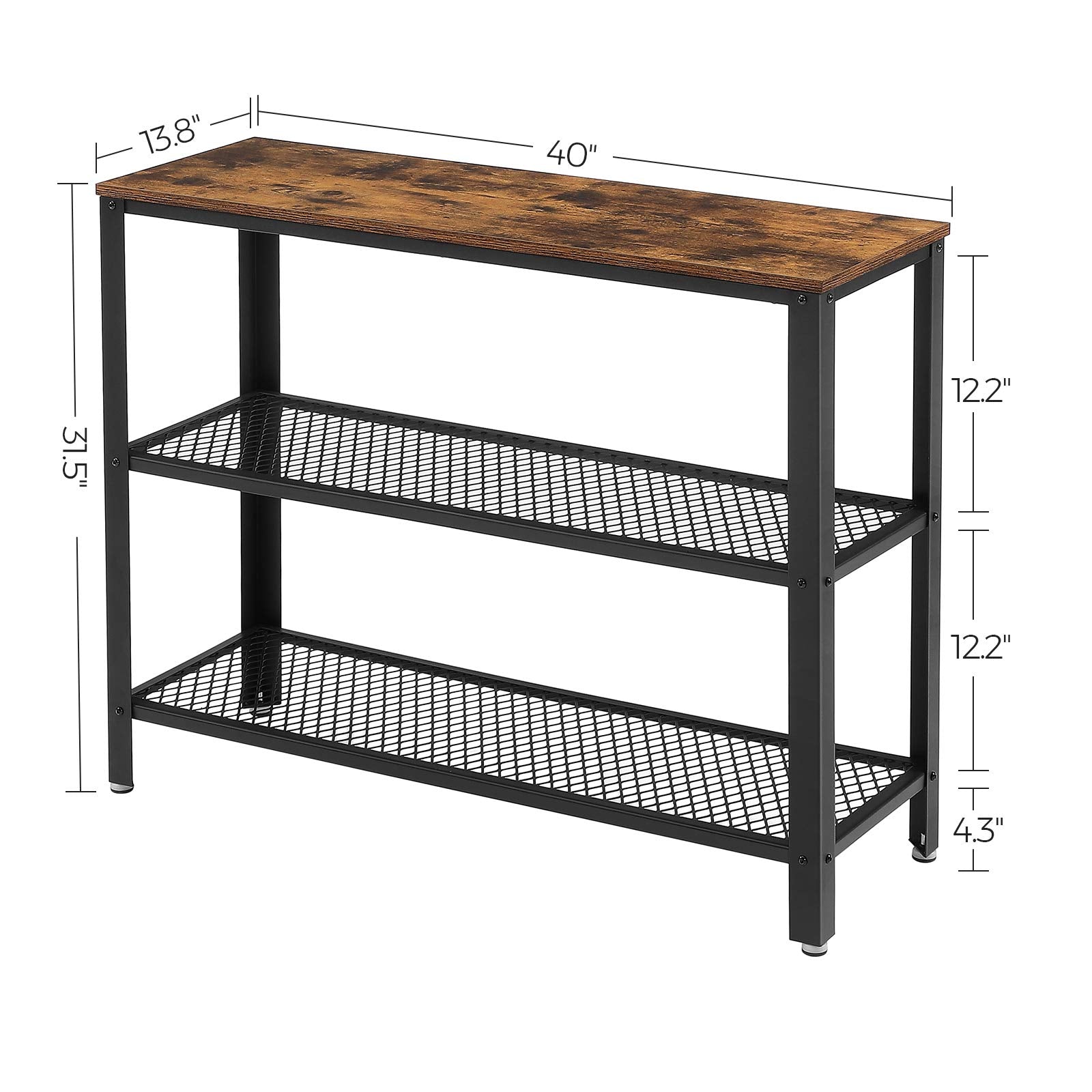 VASAGLE shelves support up to 44 lb per shelf