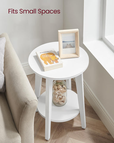 VASAGLE MAEZO end table beside sofa holds beverages and decor
