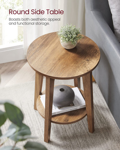 VASAGLE MAEZO end table with tapered legs provides stable support beside seating.