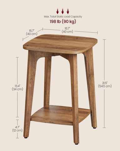 VASAGLE MAEZO honey brown finish, warm tone enhances living space.