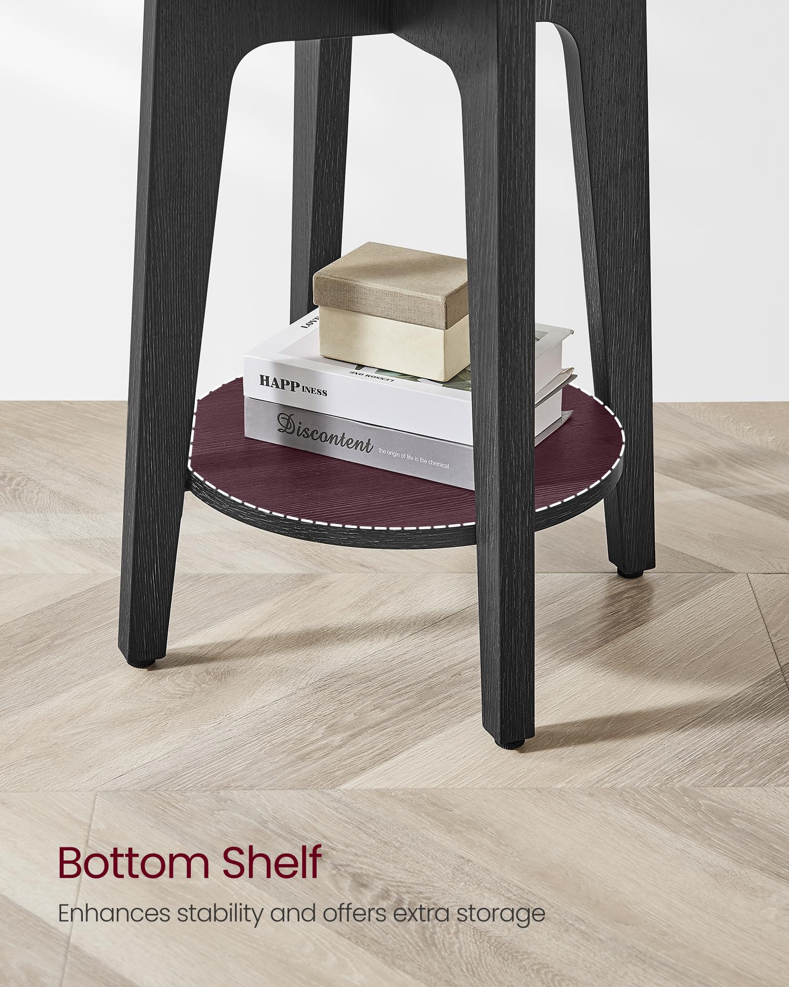 VASAGLE MAEZO living room setup demonstrates versatile use beside seating.