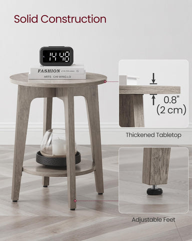 VASAGLE MAEZO nightstand with tapered legs adds mid-century flair.