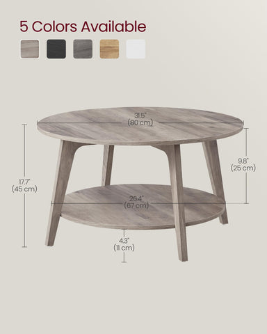 VASAGLE MAEZO round coffee table assembly guide simplifies setup in about 20 minutes