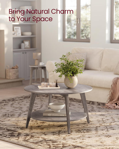 VASAGLE MAEZO round coffee table curved transitions for a soft, cohesive look