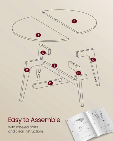 VASAGLE MAEZO curved transitions edge for a safe, stylish living room