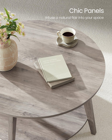 VASAGLE MAEZO round coffee table 31.5-inch diameter fits spacious living rooms