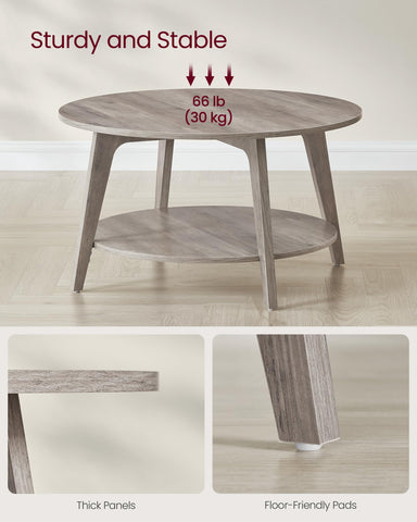 VASAGLE MAEZO round coffee table ideal for everyday living room use