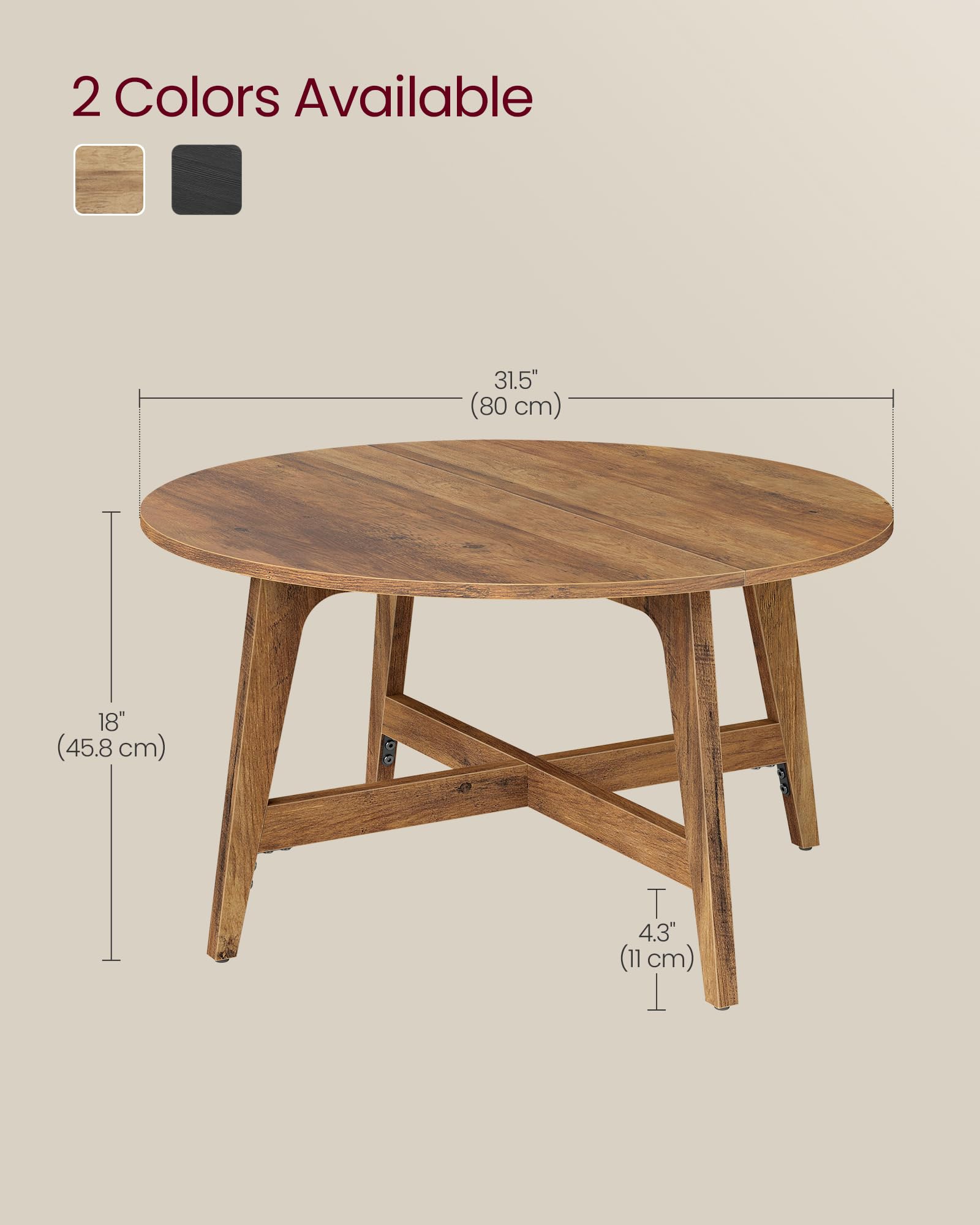 VASAGLE MAEZO two-panel top design adds visual interest