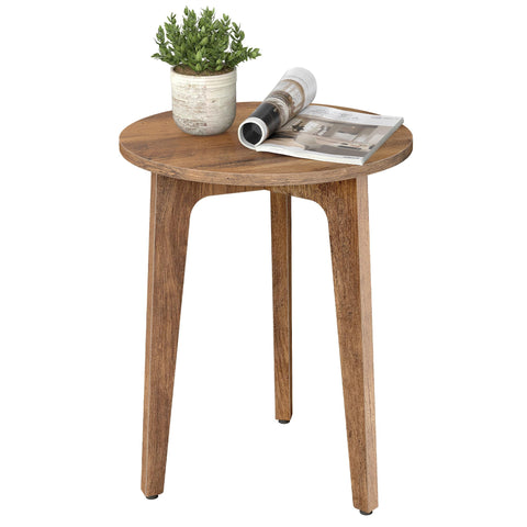 VASAGLE MAEZO round end table in honey brown, perfect for small living rooms.