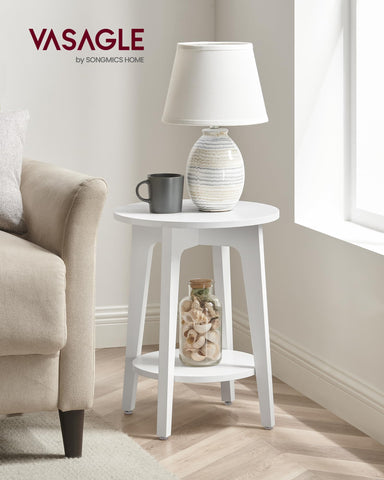 VASAGLE MAEZO side table 2-tier shelf display for convenient storage