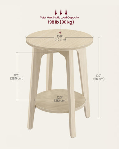 VASAGLE MAEZO side table assembly in progress with labeled parts.