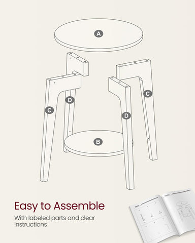 VASAGLE MAEZO side table placed beside the bed for nighttime essentials.