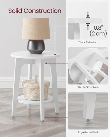VASAGLE MAEZO side table curved transitions add mid-century flair