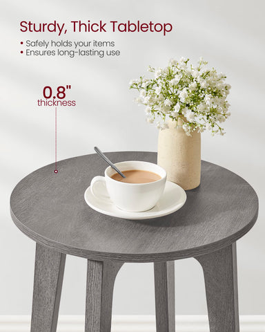 VASAGLE MAEZO side table features curved transitions for a soft silhouette.