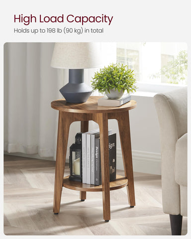 VASAGLE MAEZO side table sturdy structure supports heavy daily use up to 198 lb.