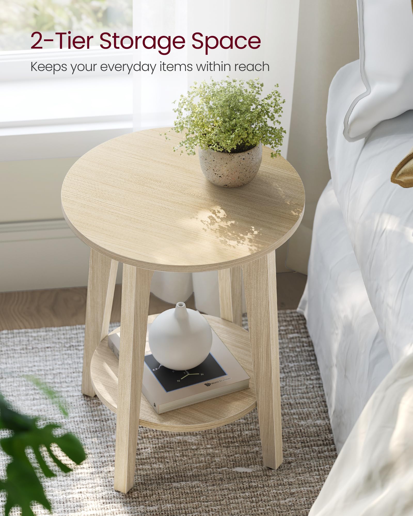 VASAGLE MAEZO side table tapered legs add mid-century charm.