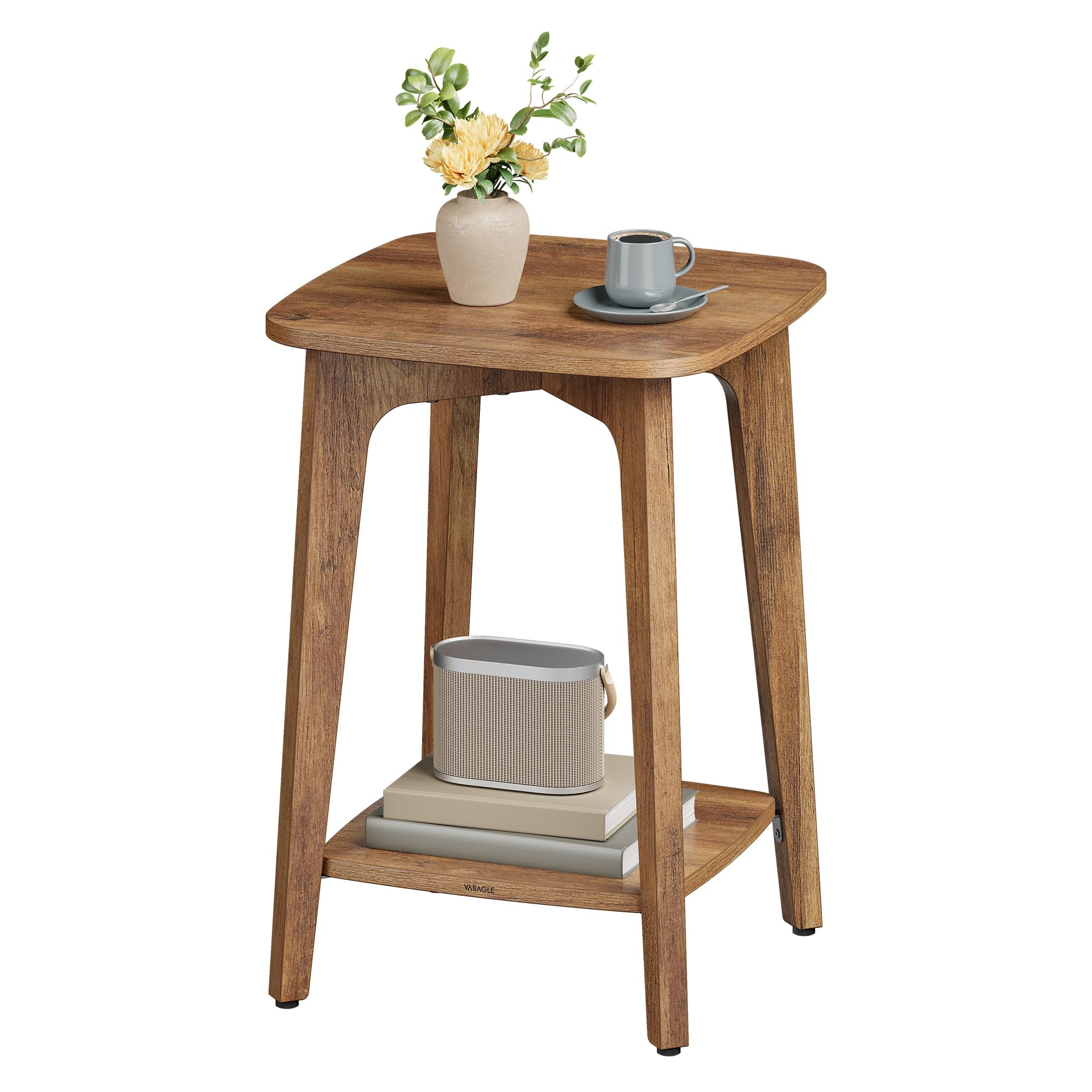 VASAGLE MAEZO side table top view, ideal beside a sofa for coffee or decor.