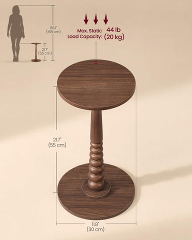 VASAGLE MARIEL round side table in living room; versatile accent piece beside seating.