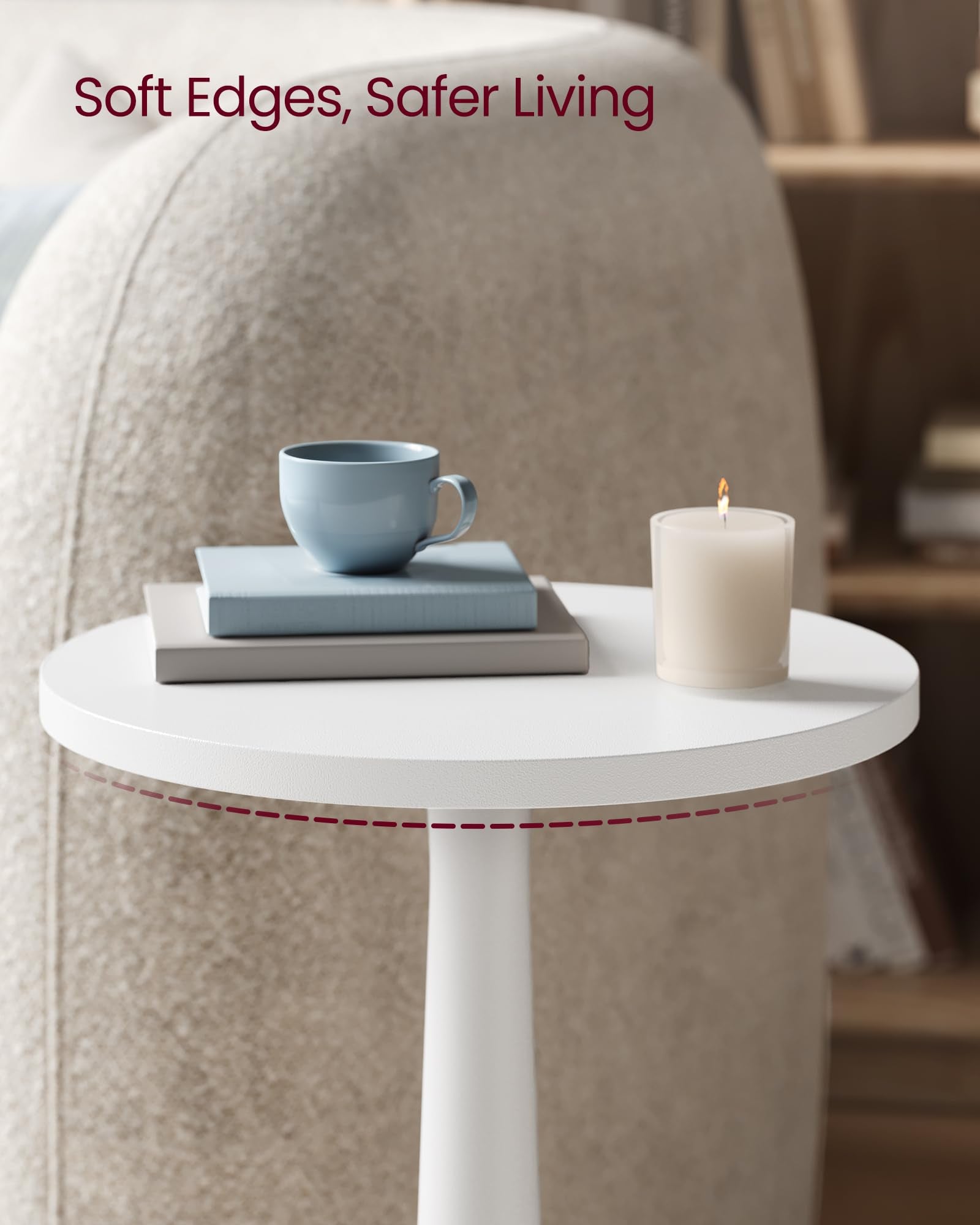 VASAGLE MARIEL rounded edges reduce bumps in busy homes