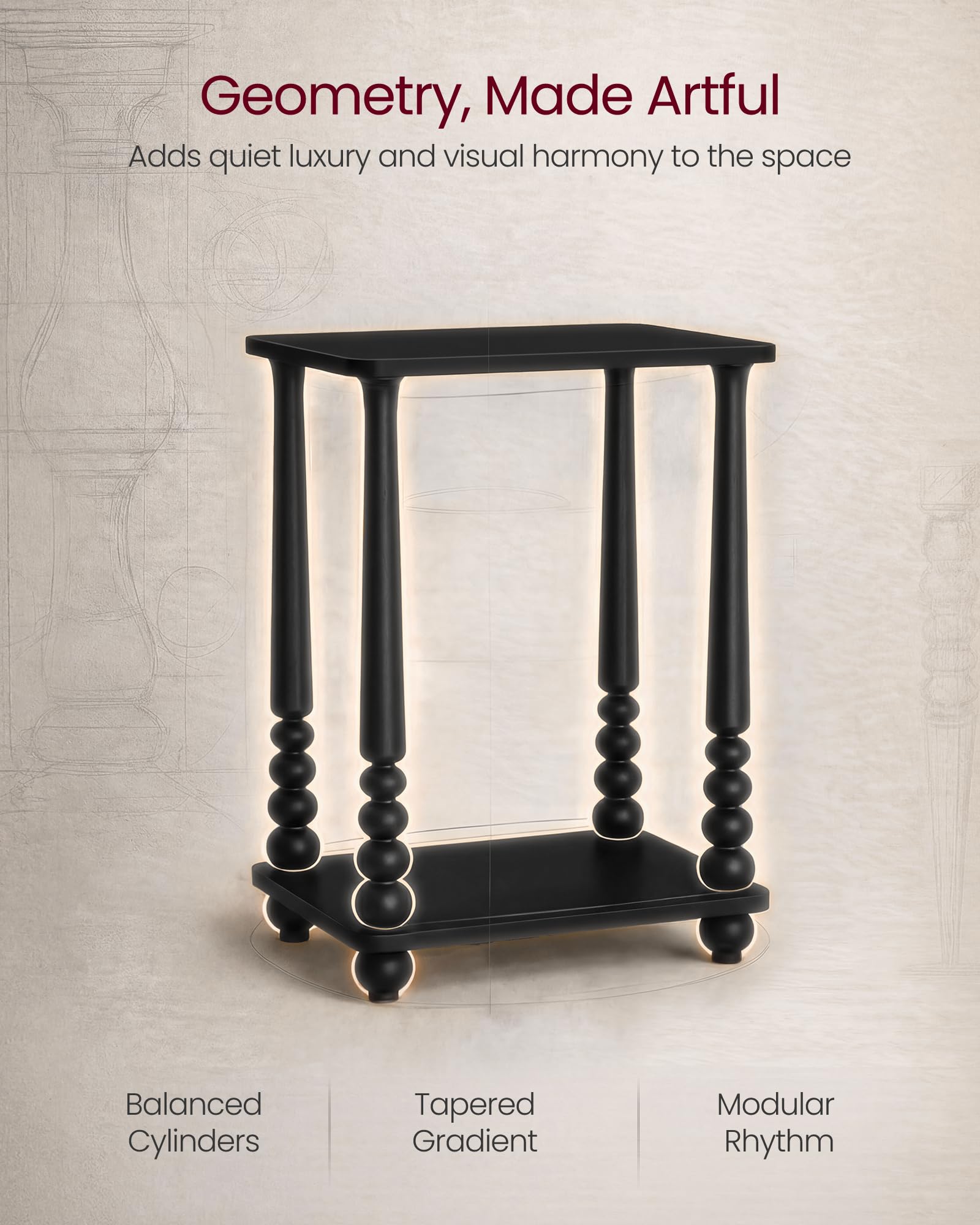 VASAGLE Mariel solid wood legs provide stable support