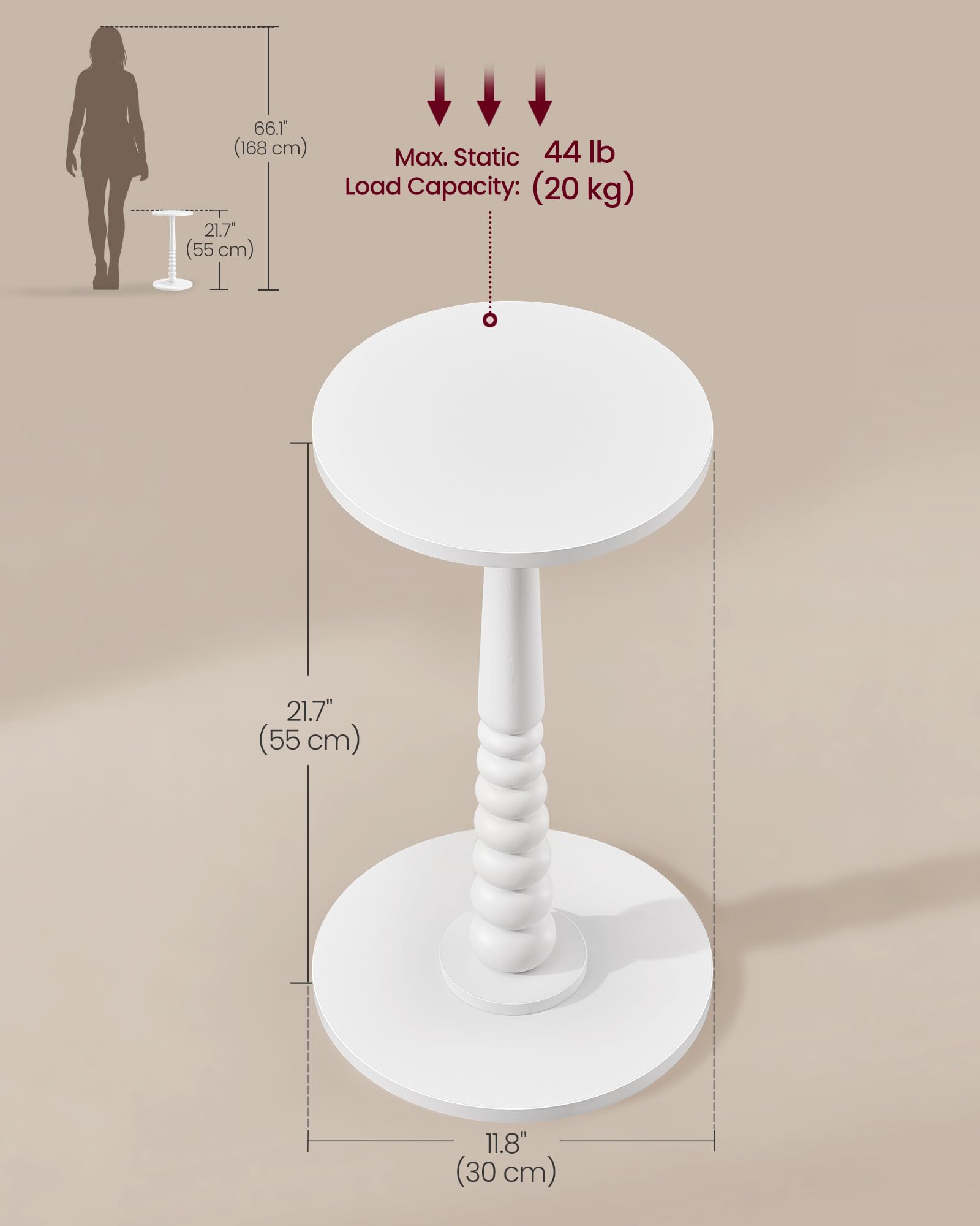 VASAGLE MARIEL solid wood legs provide wobble-free daily stability