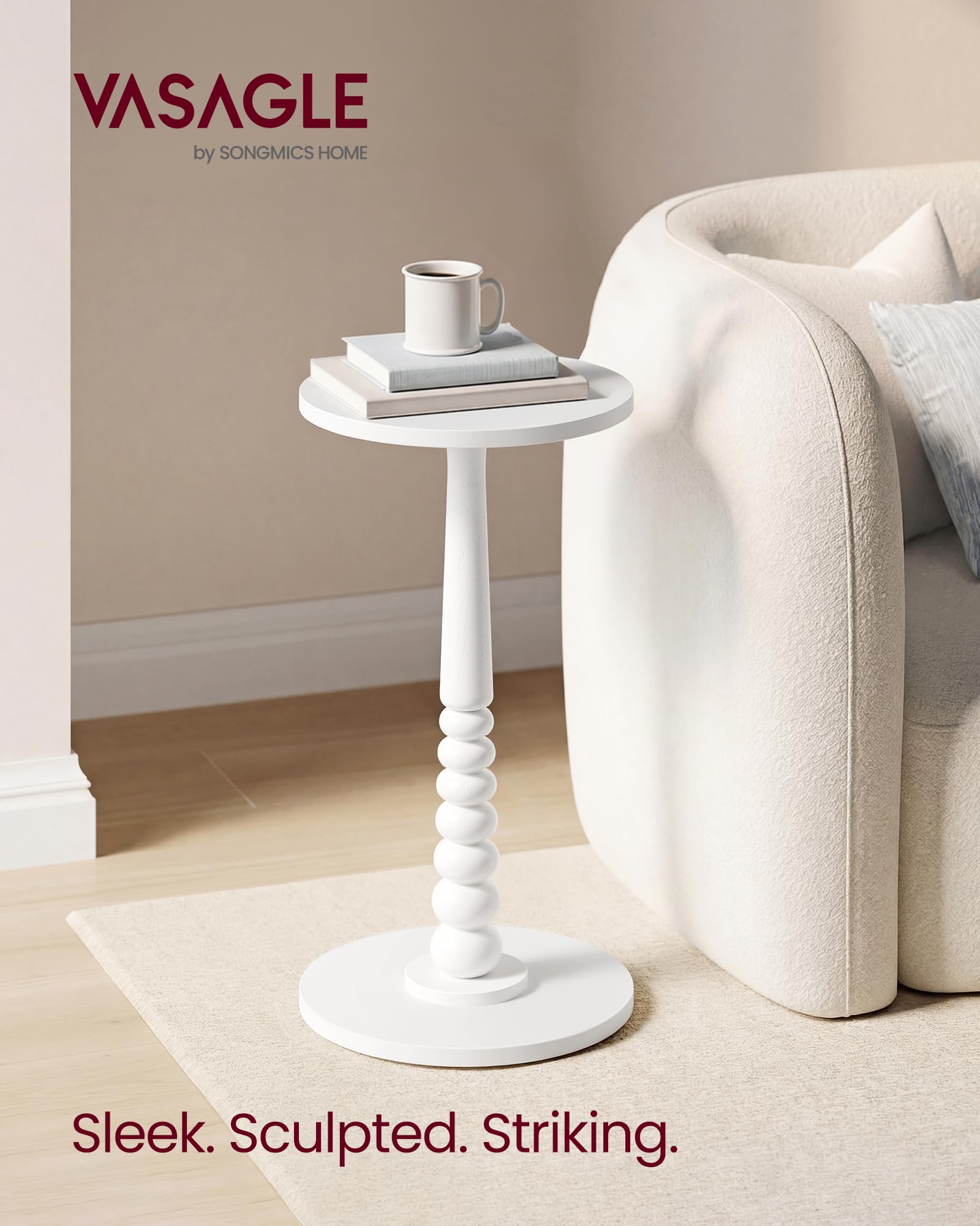 VASAGLE MARIEL turned-column detail adds mid-century charm to decor