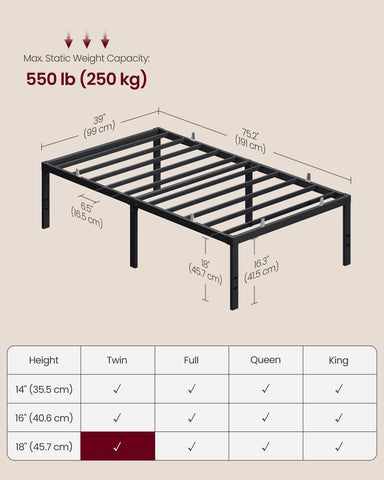 VASAGLE mattress retainers prevent slipping and keep the mattress in place.