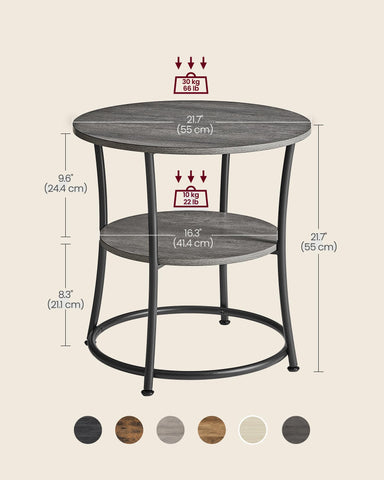 VASAGLE mist gray and ink black finish suits modern living spaces