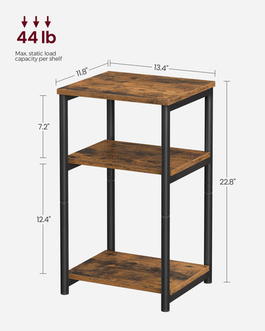 VASAGLE nightstand includes adjustable feet to prevent wobble on uneven floors