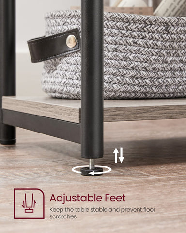 VASAGLE nightstand in a bedroom setup for easy bedtime essentials
