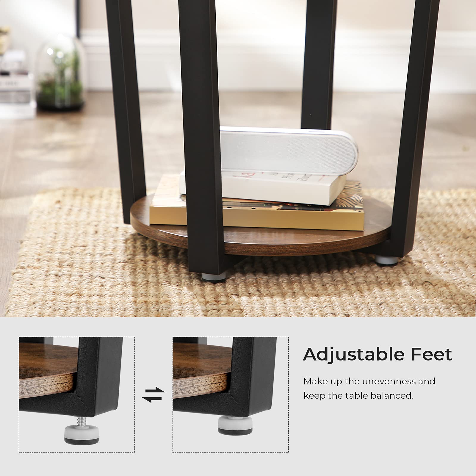 VASAGLE nightstand idea for small spaces keeps essentials within reach