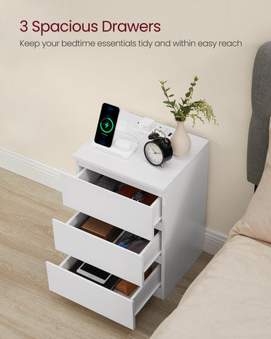 VASAGLE nightstand sturdy wobble-free frame supports items on a stable surface