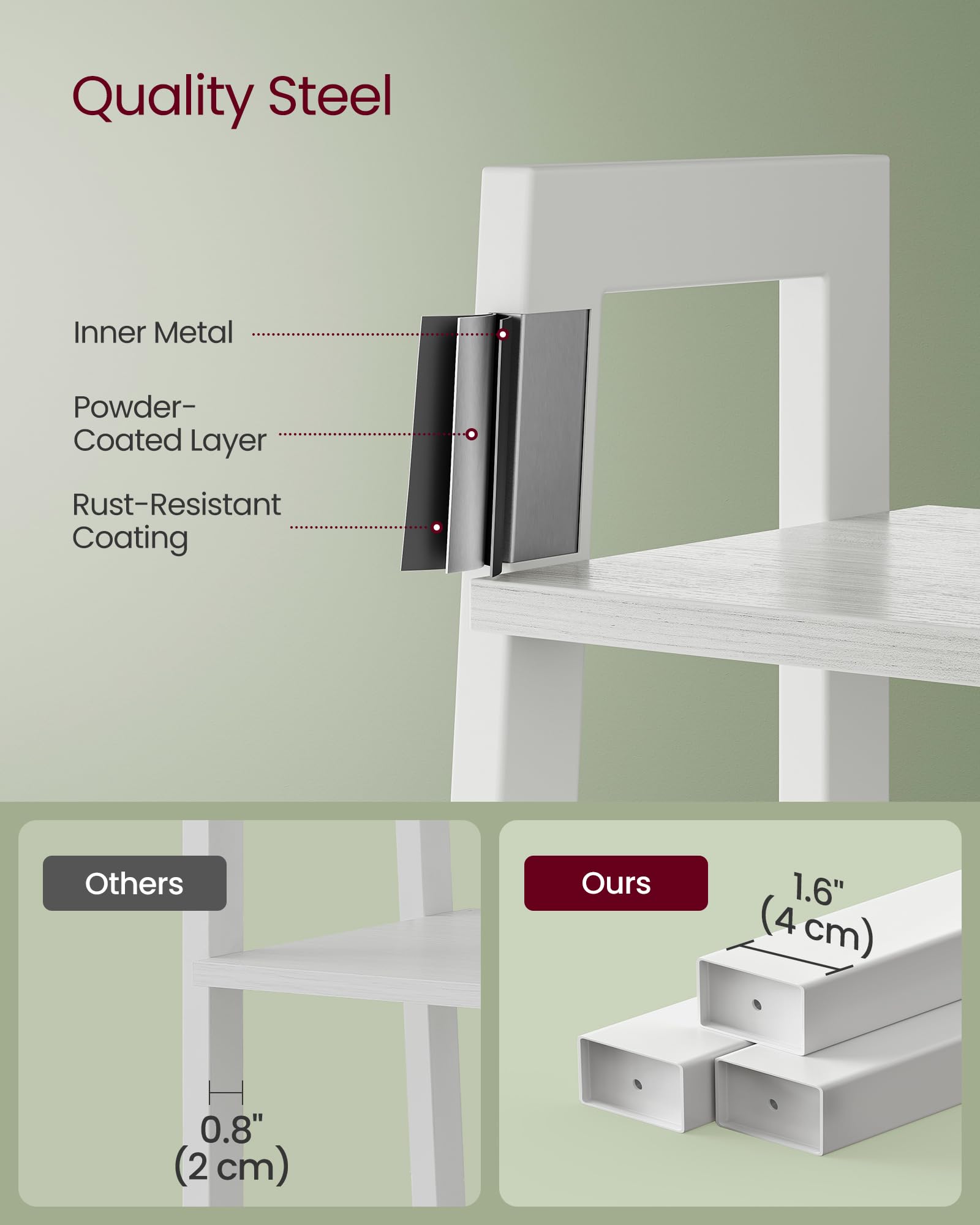 VASAGLE office bookcase supports documents and supplies.