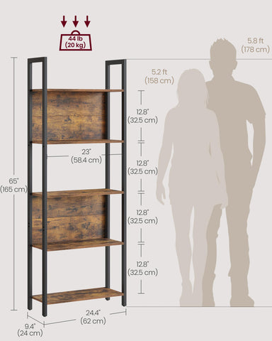 VASAGLE open shelves show books and decor with easy access.