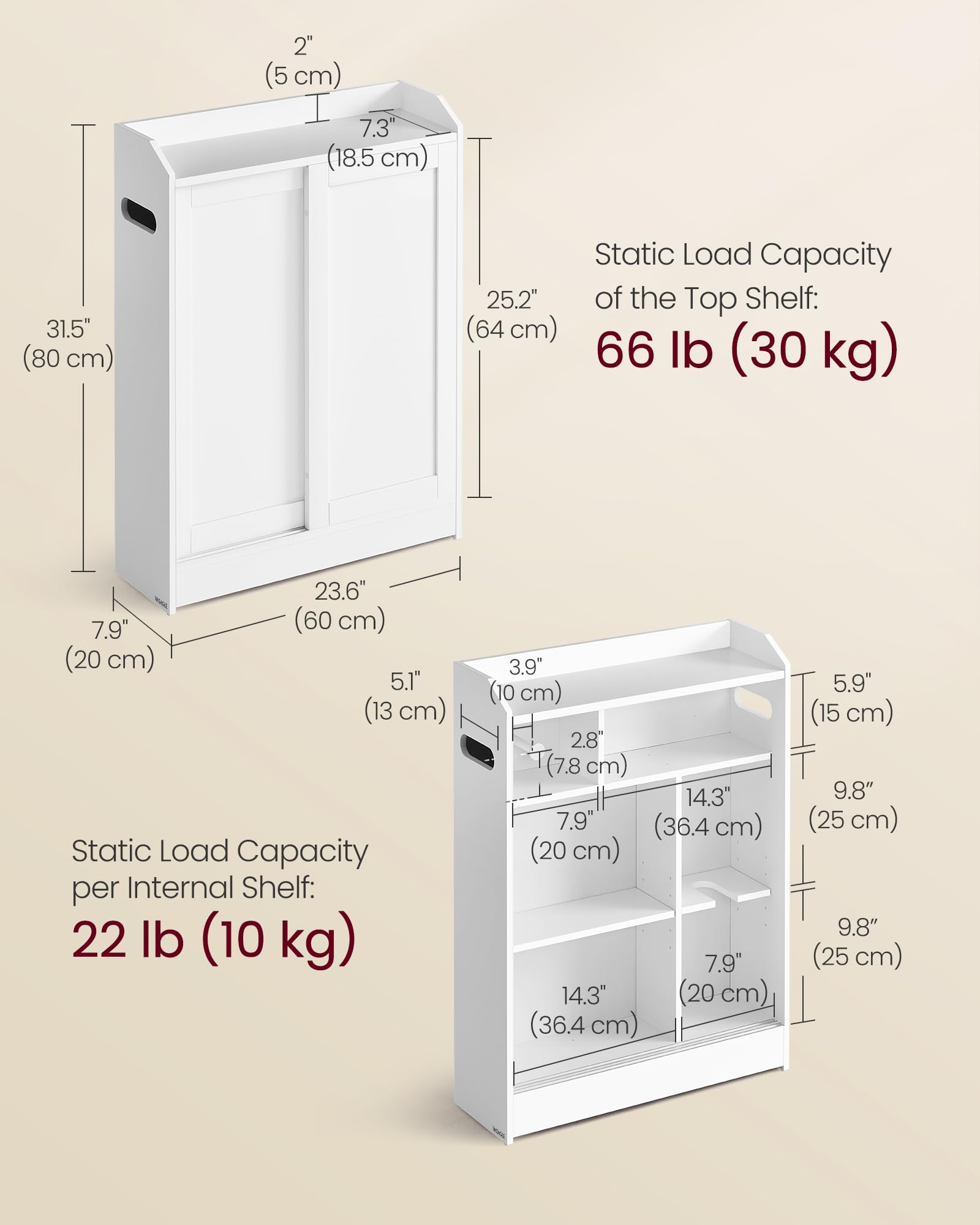 VASAGLE raised countertop edge prevents items from falling off.