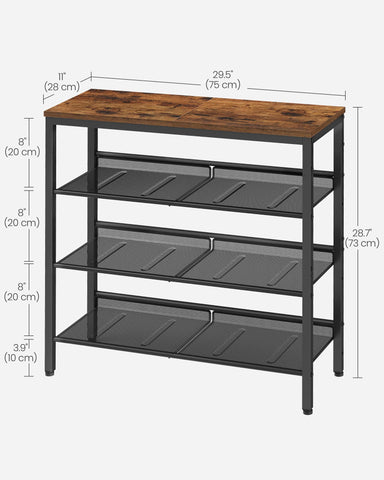 VASAGLE raised-edge shelves prevent slipping and protect walls