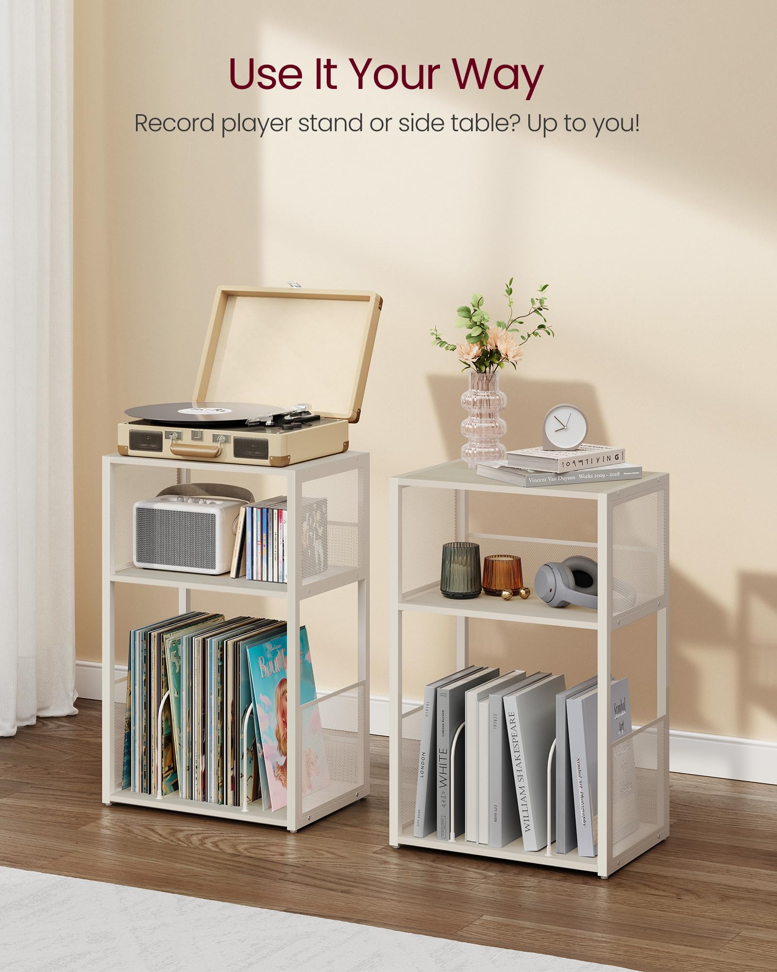 VASAGLE Record Player Stand FSC-Certified panels add responsible craftsmanship.
